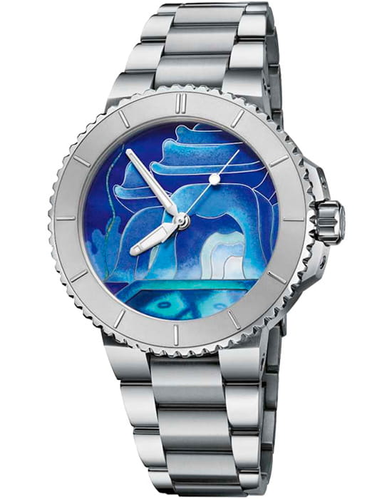 Oris Oris Aquis Sun Wukong Artist Edition 01 400 7769 4185-Set  01 400 7769 4185-Set механические мужские часы синий циферблат, браслет нержавеющая сталь — вид спереди